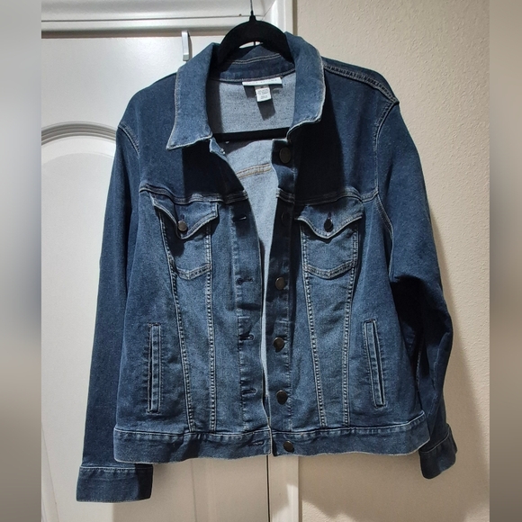 Lane Bryant Jackets & Blazers - Lane Bryant Denim Jacket – Size 20 – Stretch Classic Trucker Style EUC